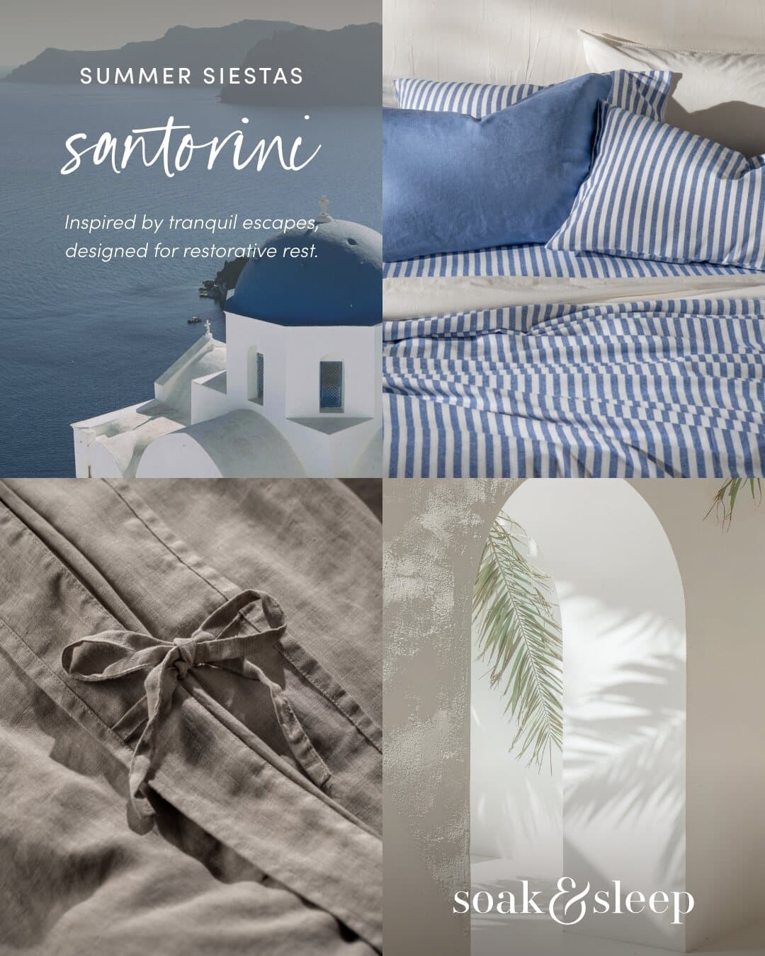 Summer Siestas Santorini paid social post