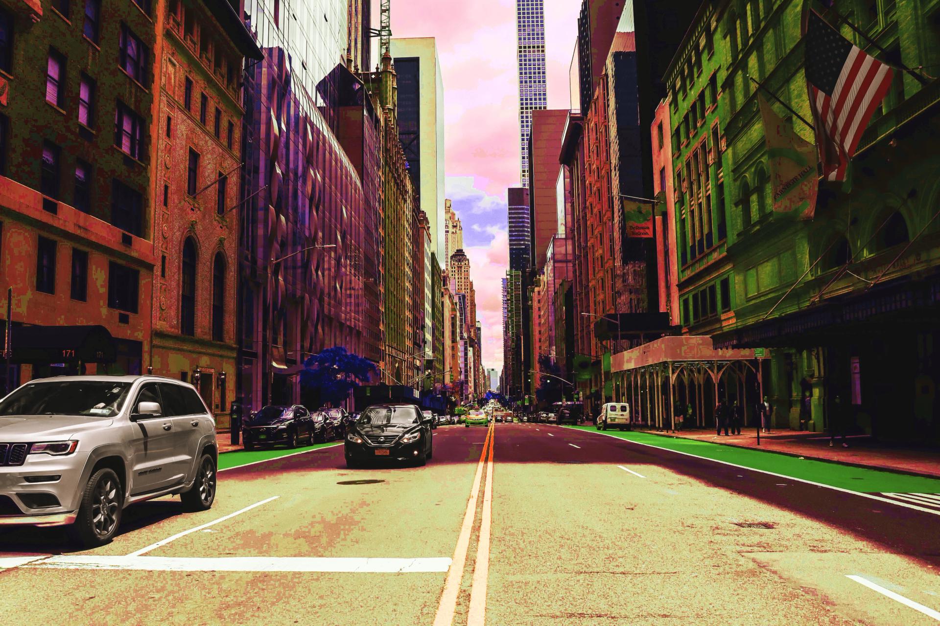 Street View of Psychedelic Manhattan